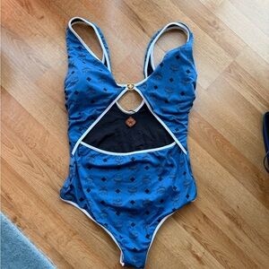 MCM Blue Visetos One-Piece Swimsuit